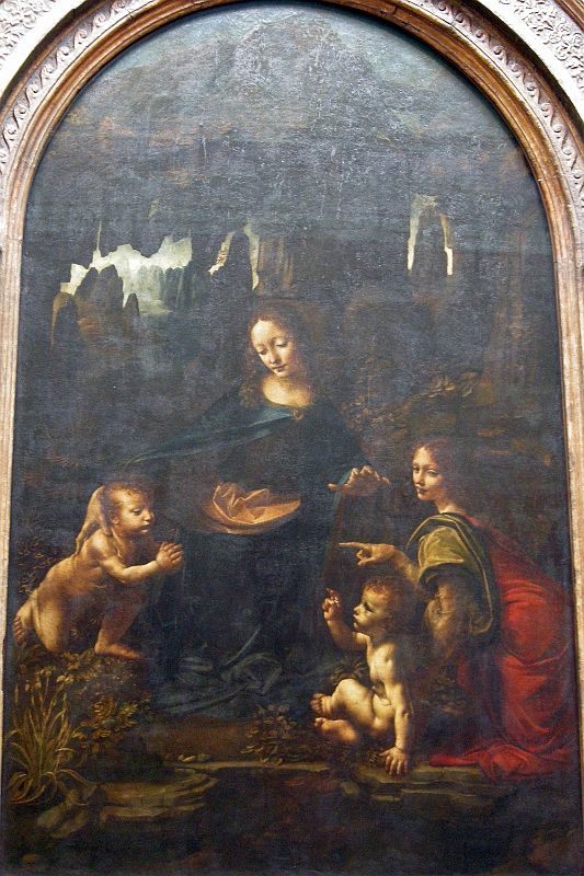 Paris Louvre Painting 1483-86 Leonardo da Vinci - The Virgin Of The Rocks 